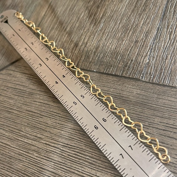 Vintage GHELLER Gold Filled 18 kt Gold Heart Link Bracelet 7 3/4” - Picture 11 of 14